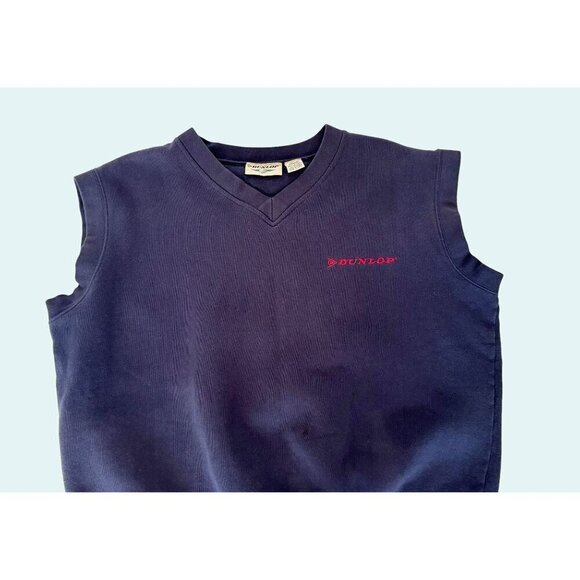 Vintage DUNLOP Golf Sleeveless V Neck Sweatshirt 90s Size Med - Picture 4 of 7